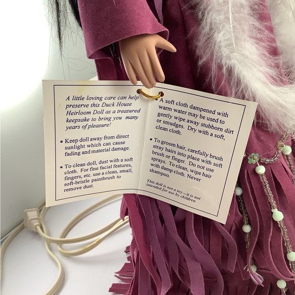 NWT VTG Duck House Heirloom Dolls Night Light Lamp - AMADARY 18" Native American - Picture 7 of 10